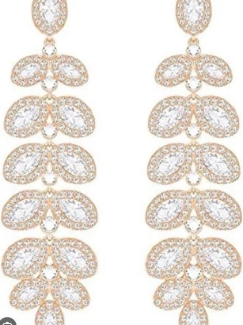 Swarovski Generation Long Drop Earrings Gold